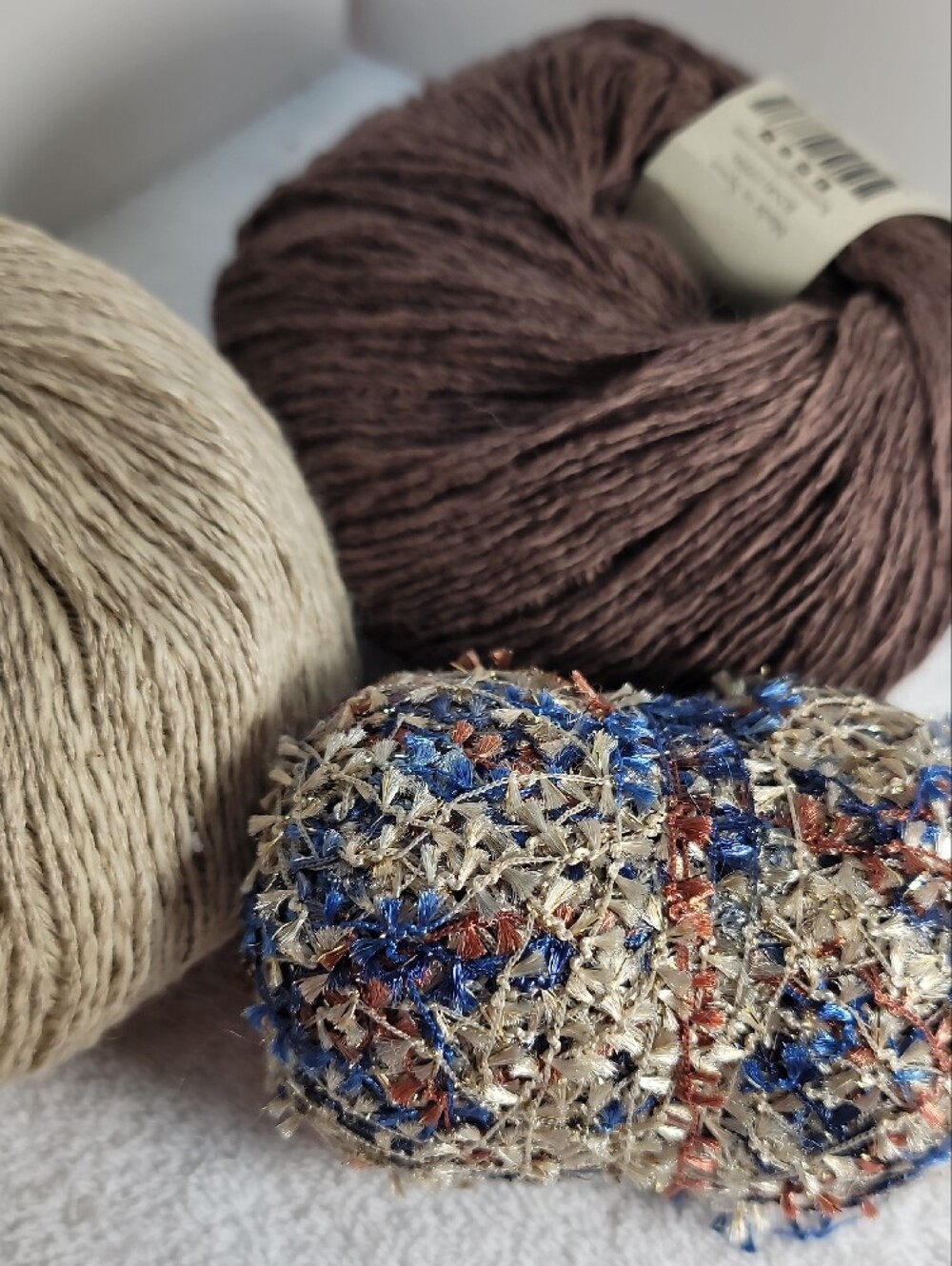 Juniper Moon Farm Zooey Soft Cotton-Linen Blend Yarn - Brown & Cream NWT - Picture 8 of 8